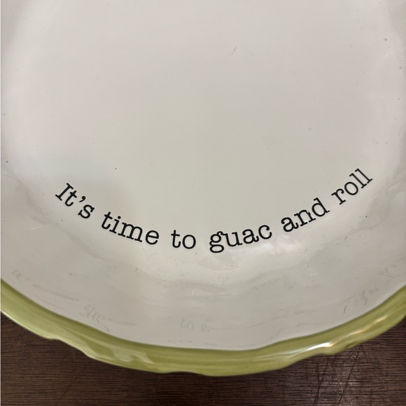 Ceramic Guacamole Serving Dish - White and Green - Picture 3 of 6